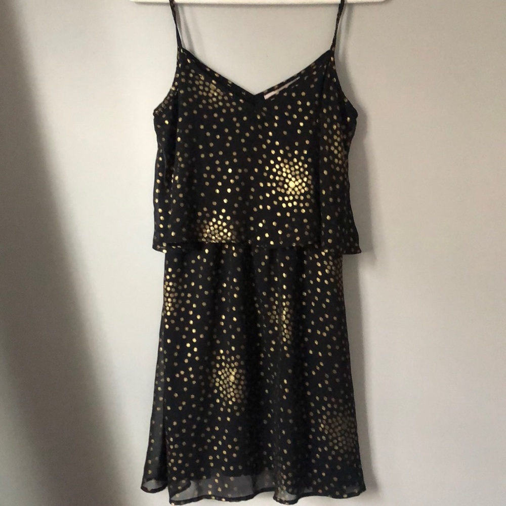 Flowy black and gold dress
